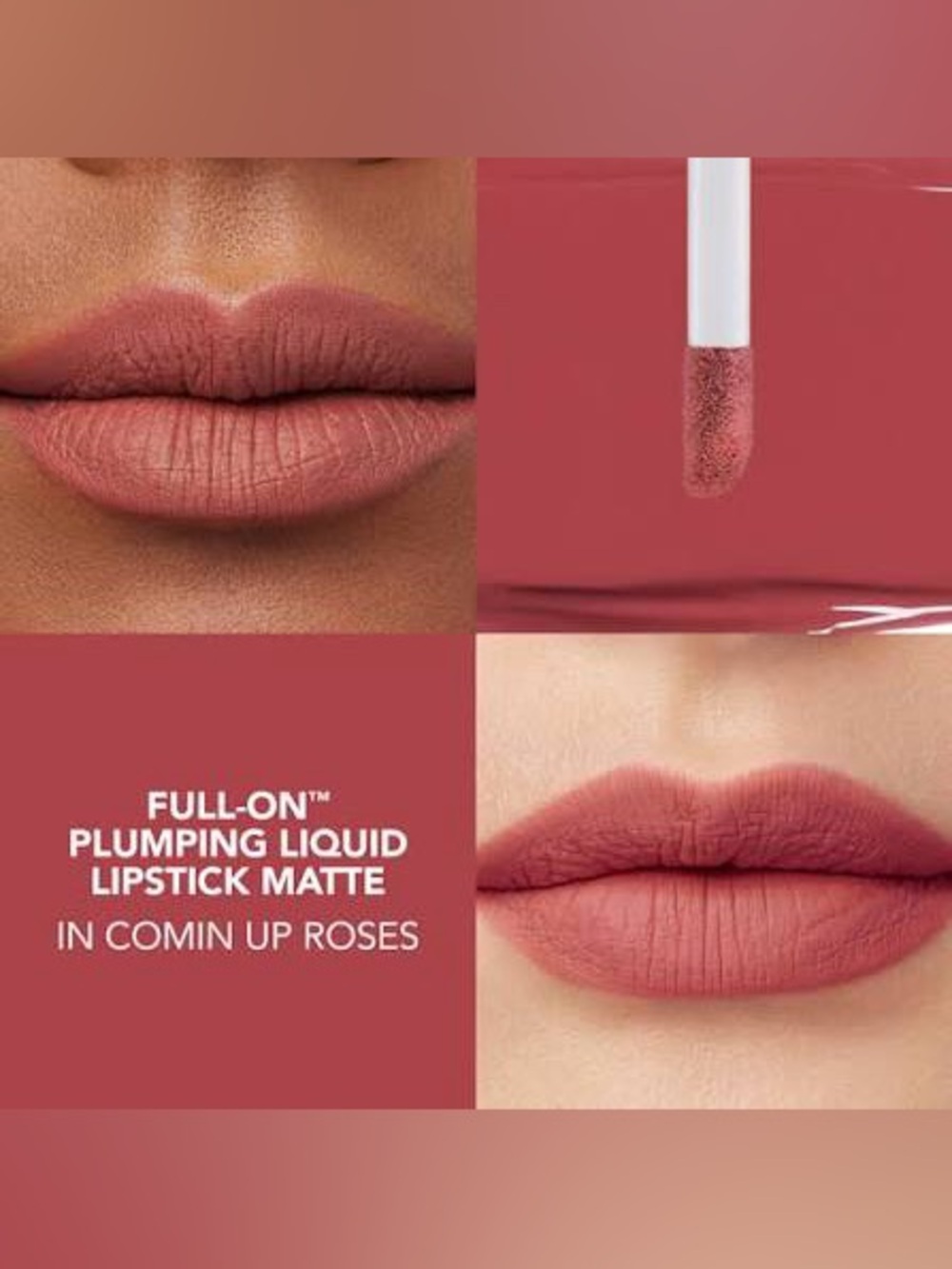 Buxom Full-On Plumping Matte Liquid Lipstick - Comin’ Up Roses $26 New in Box